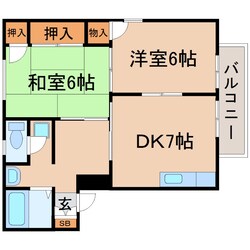 門戸厄神駅 徒歩18分 2階の物件間取画像